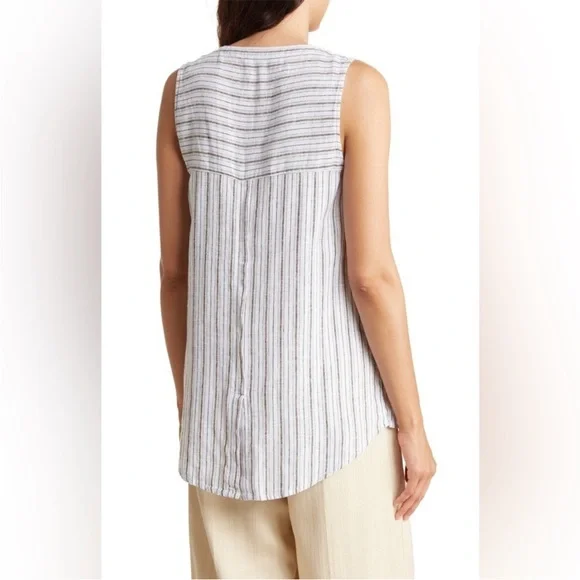 NWT. Ellen Tracy Sleeveless Linen Blend Zipper Utility Top. Small. - Picture 9 of 12
